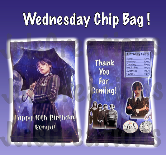 Wednesday Chip Bag + Additional Party Favors