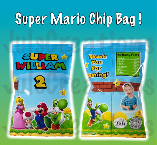 Super Mario Chip bag + Additional Party Favors